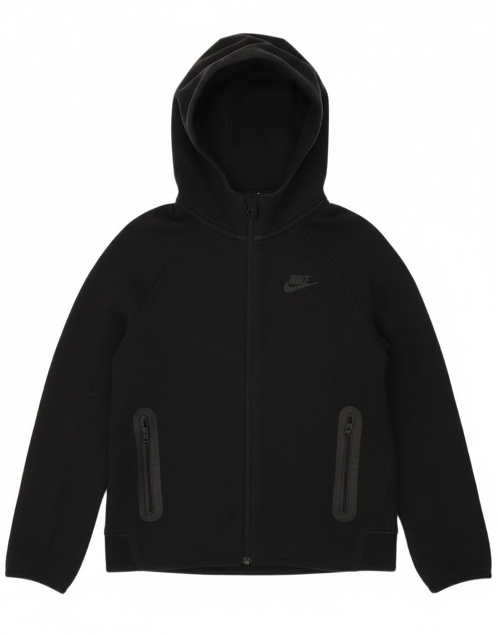 Nike Jungen-Kapuzenpullover mit Reißverschluss, 10–11 Jahre, mittlere schwarze Baumwolle