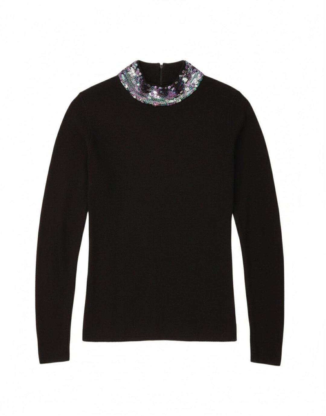 OASIS Womens Top Long Sleeve UK 10 Small Black Viscose