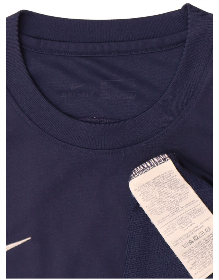 Nike Herren Dri Fit T-Shirt Top Mittel Marineblau Polyester