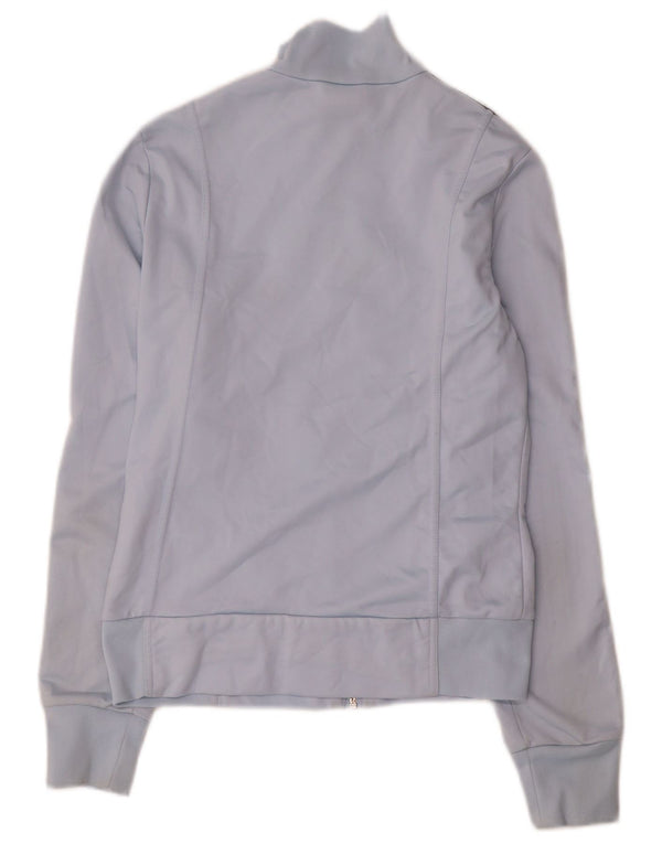 Adidas Damen Trainingsanzug Top Jacke UK 12 Mittelblaues Polyester