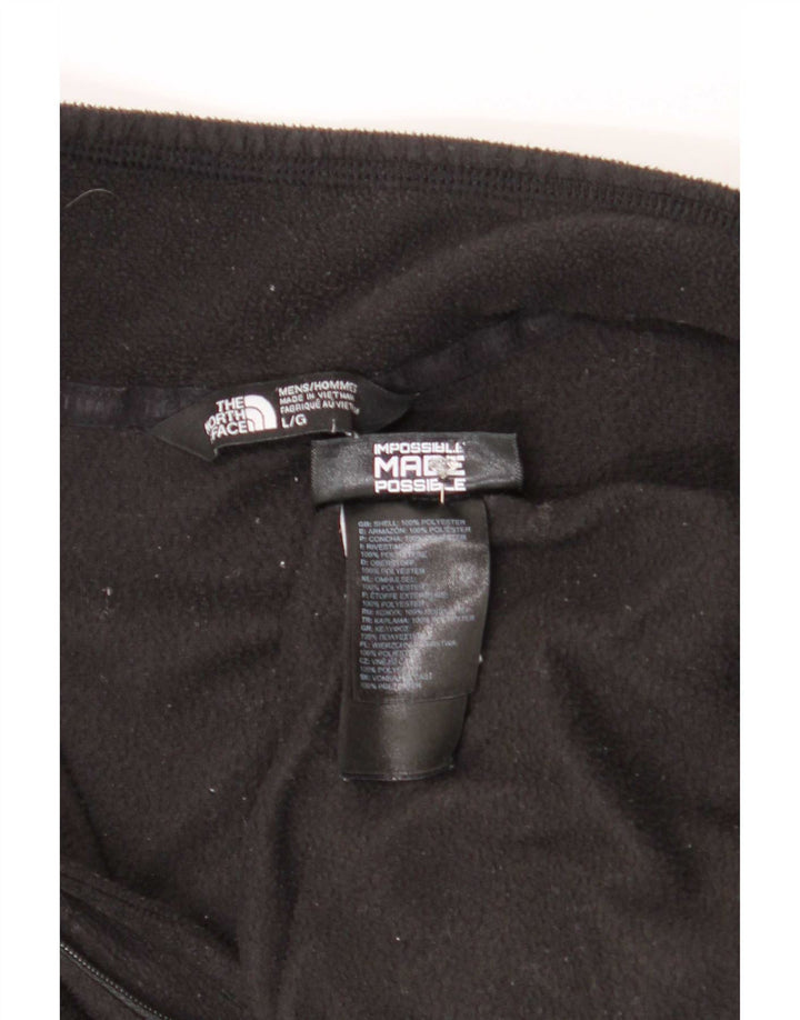 The North Face Herren-Fleecepullover mit Reißverschluss am Hals, groß, aus schwarzem Polyester