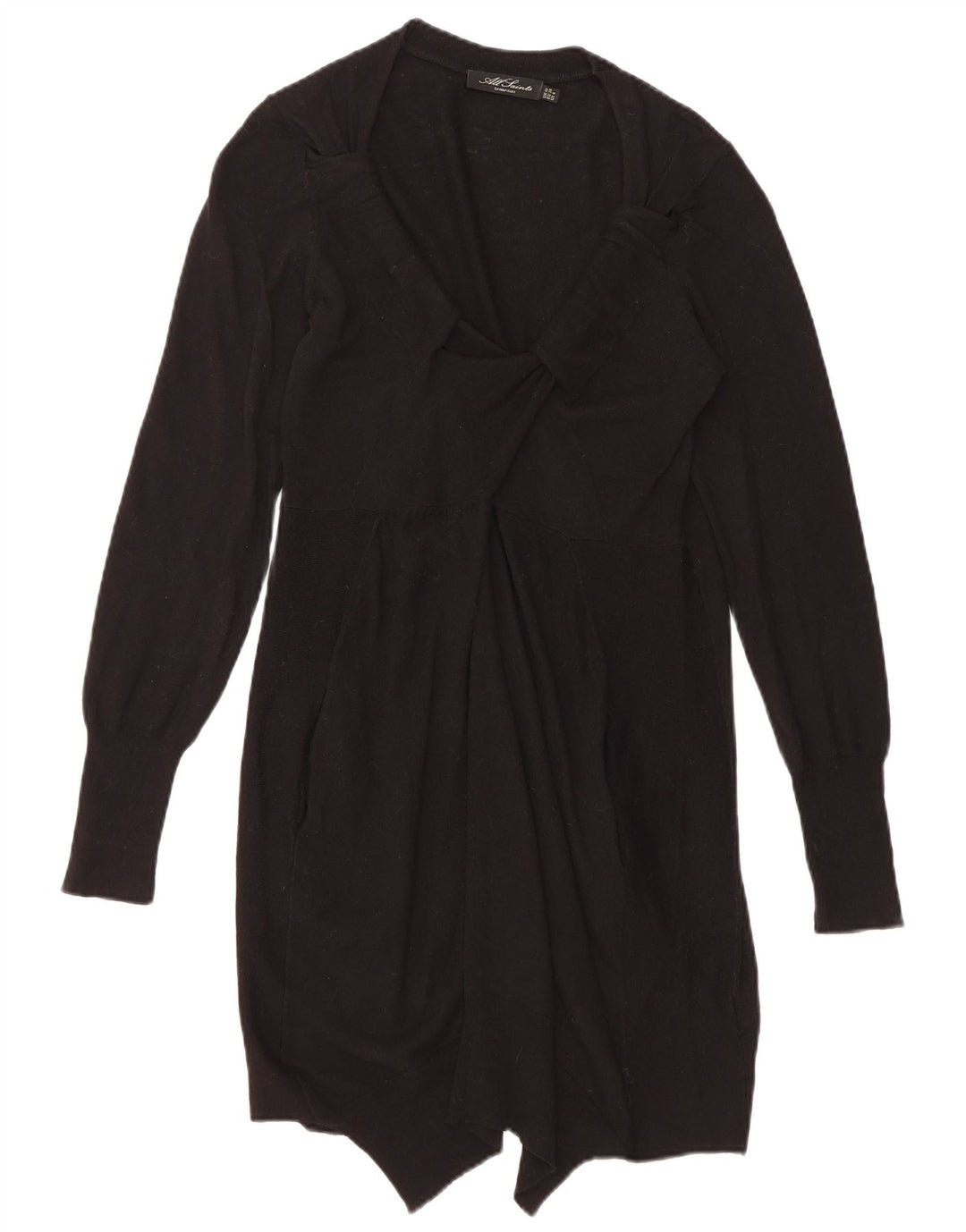All Saints Damen Pulloverkleid UK 10 Small Schwarze Wolle