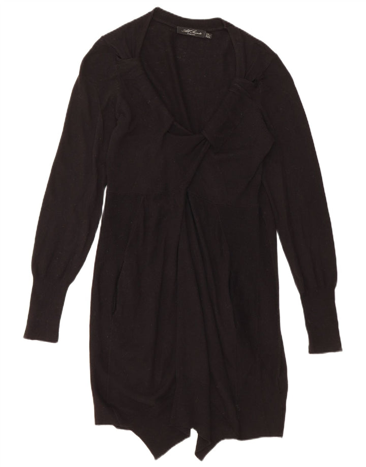 All Saints Damen Pulloverkleid UK 10 Small Schwarze Wolle