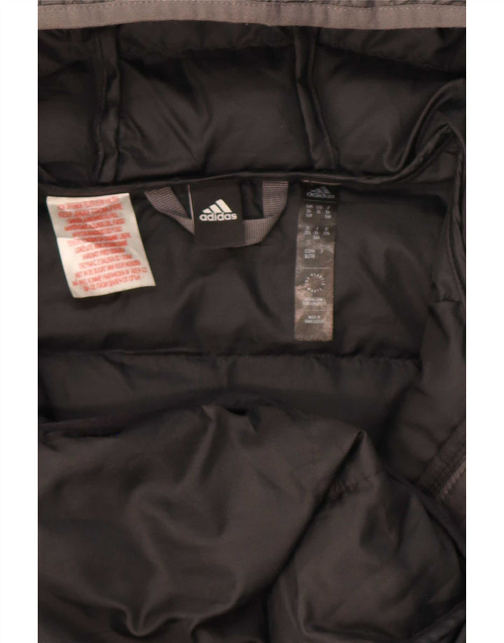 Adidas Wattierte Jacke mit Kapuze für Jungen, 15–16 Jahre, graues Colourblock-Polyester