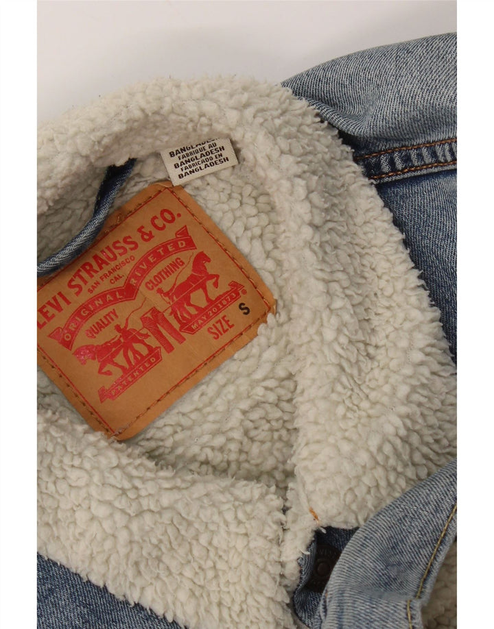 Levi's Herren Sherpa Jeansjacke UK 36 Small Blaue Baumwolle