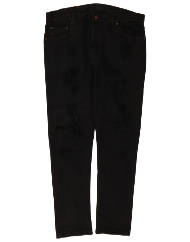 Levi's Damen Distressed Slim Jeans W38 L30 Schwarz