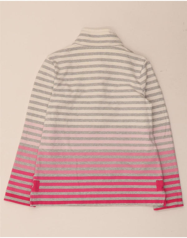 Joules Damen-Sweatshirt mit Knopfkragen, UK 12, Mittelgrau gestreift