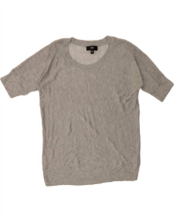 MOSSIMO Womens Short Sleeve Crew Neck Jumper Sweater UK 14 Medium Grey Vintage Mossimo and Second-Hand Mossimo from Messina Hembry 