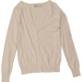 Zara Damen-Cardigan-Pullover UK 10 Small Weiße Baumwolle