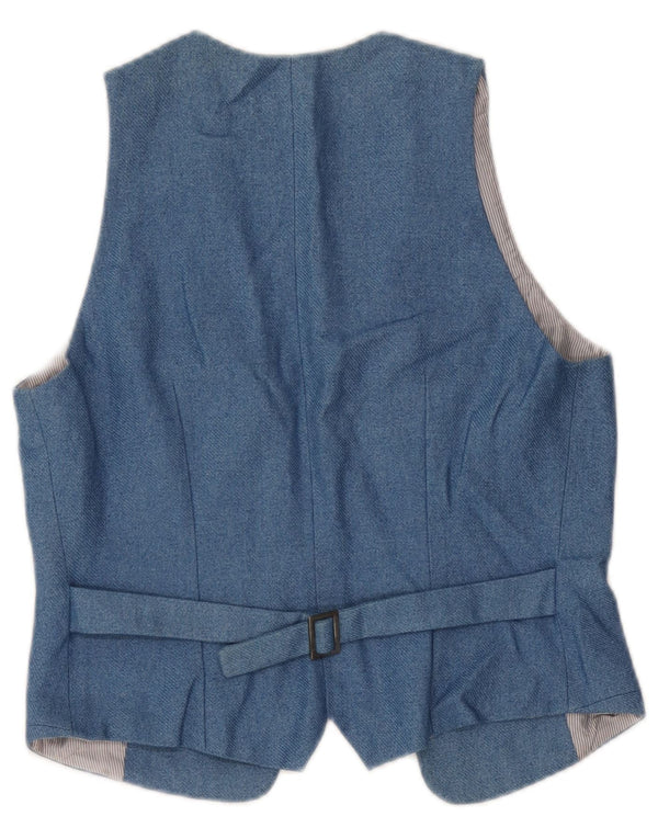 Toast Damen OPEN Weste UK 6 XS Blaue Baumwolle