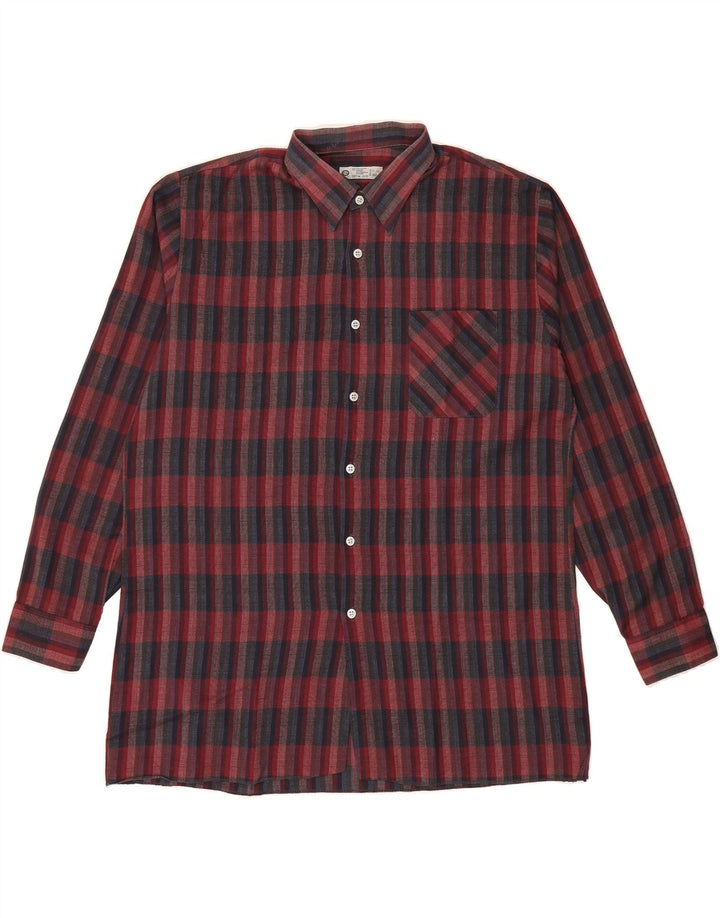 C & A Mens Shirt Size 42 Large Red Check Polyester Vintage C & A and Second-Hand C & A from Messina Hembry 