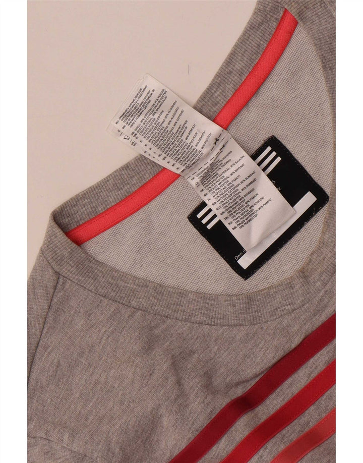 Adidas Damen Sweatshirt Pullover UK 12/14 Mittelgrau gefleckte Baumwolle