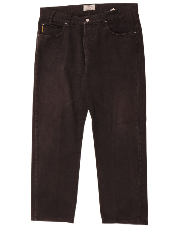 Armani Herren Straight Jeans W38 L31 Schwarze Baumwolle