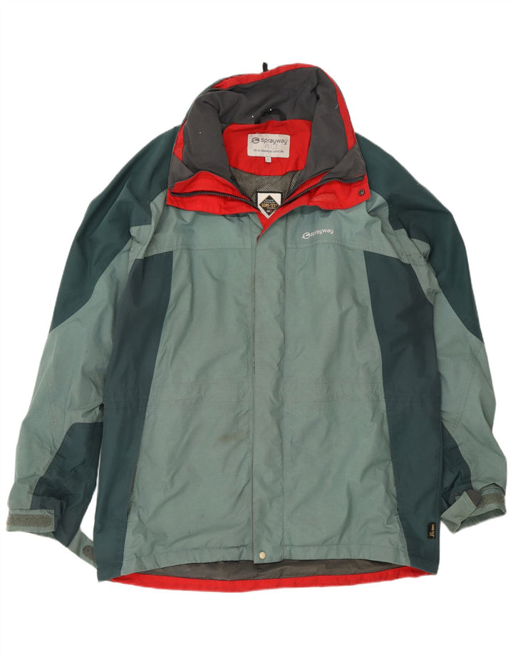Sprayway Herren Gore-Tex Regenjacke UK 40 Large Grün Colourblock Polyamid
