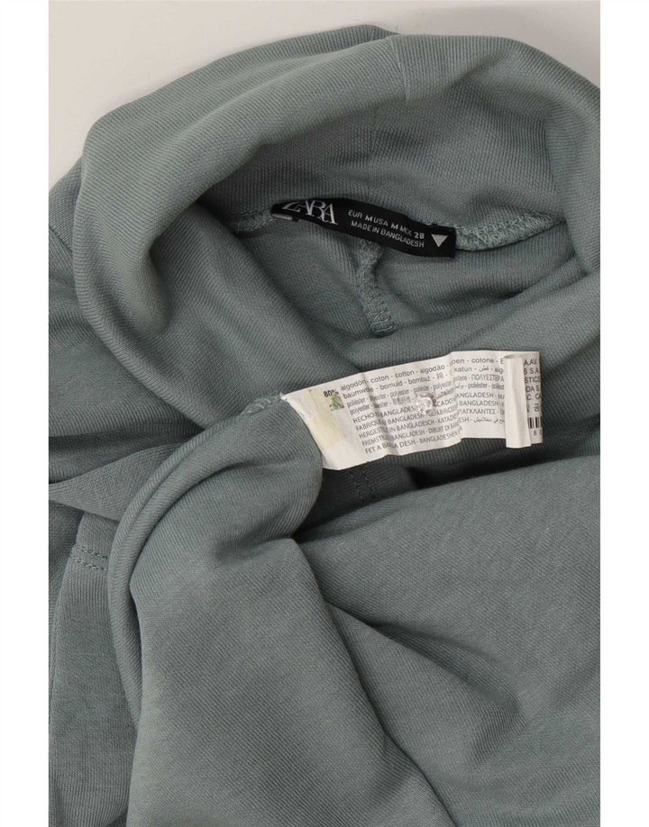 Zara Damen-Etuikleid mit 1/2-Ärmeln, UK-Größe 14, mittelblaue Baumwolle