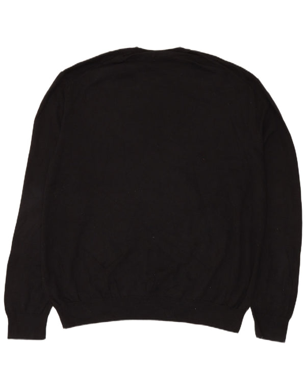 Marks & Spencer Herren-Pullover mit Rundhalsausschnitt, 4XL, schwarze Baumwolle