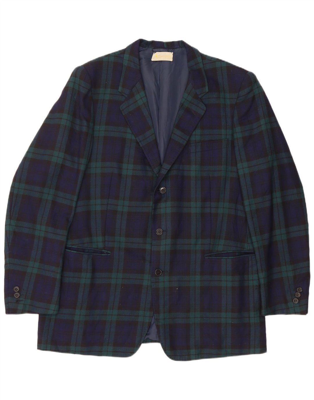 AQUASCUTUM Herren-Blazer mit 3 Knöpfen, Gr. 40, Marineblau, kariert