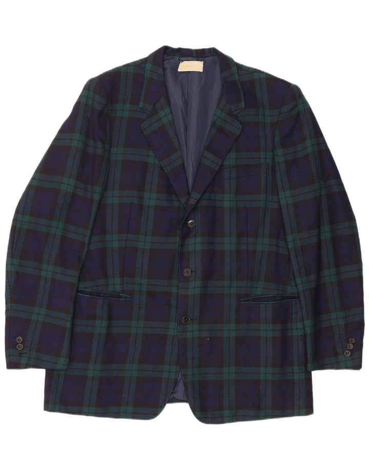 AQUASCUTUM Herren-Blazer mit 3 Knöpfen, Gr. 40, Marineblau, kariert