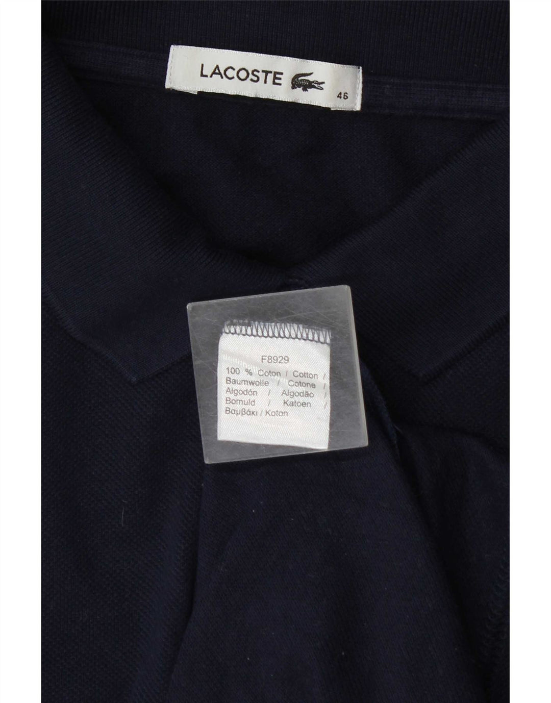 Lacoste Damen Poloshirt Größe 46 XL Marineblaue Baumwolle