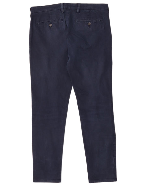 Marks & Spencer Herren Skinny Chinohose W32 L29 Marineblaue Baumwolle