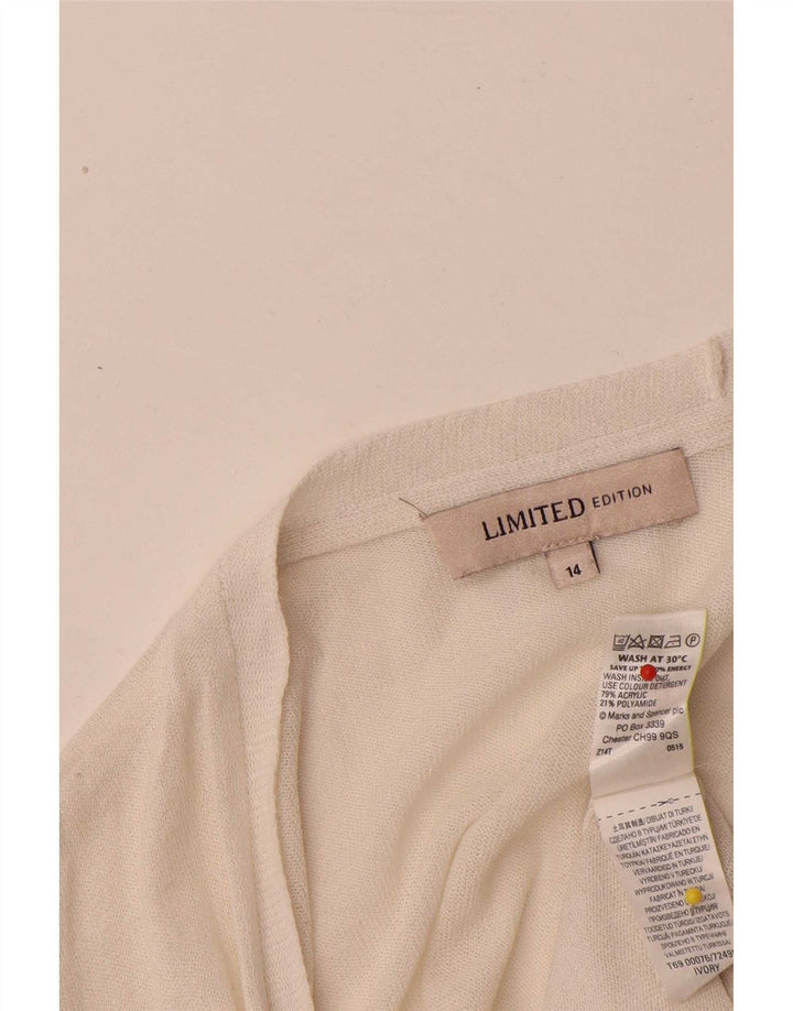 Marks & Spencer Damen Longline-Cardigan-Pullover UK 14 Medium Off White