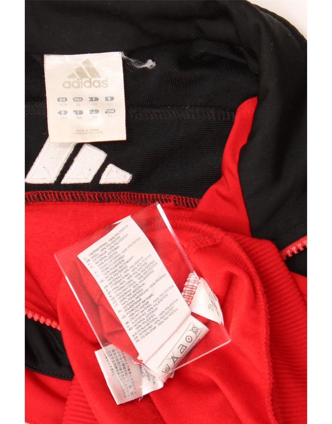 ADIDAS Mens Tracksuit Top Jacket UK 34/36 Small Red Colourblock Polyester Vintage Adidas and Second-Hand Adidas from Messina Hembry 