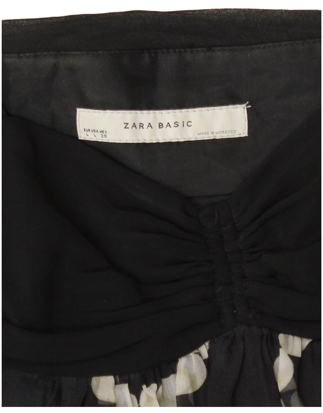 Zara Damen Slip-Kleid UK 14 Large Schwarz gefleckt