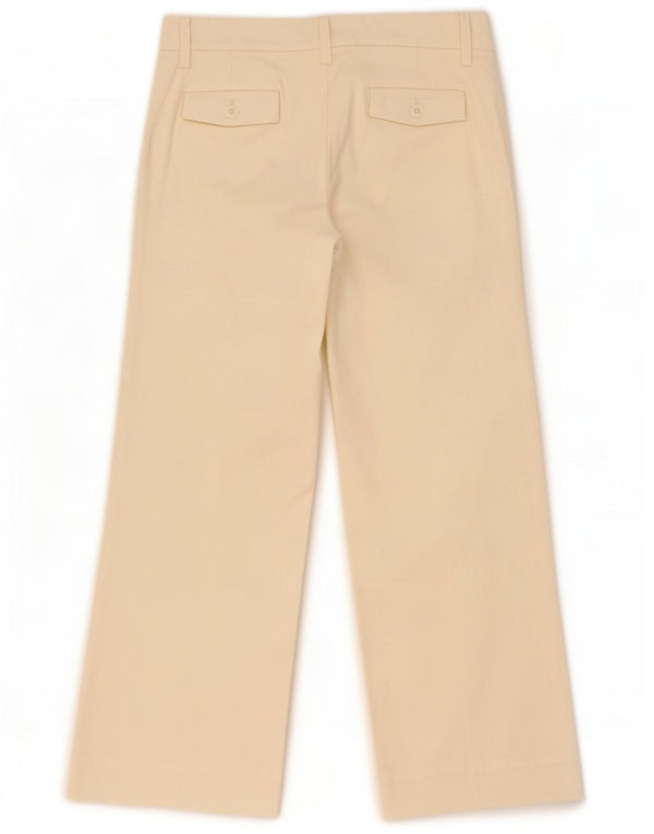 Zara Womens Wide Leg Chino Trousers EU 40 Medium W30 L29 Beige Cotton