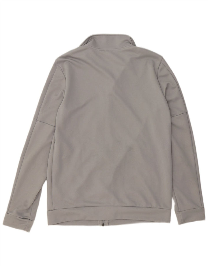 ADIDAS Womens Tracksuit Top Jacket UK 12/14 Medium Grey Polyester