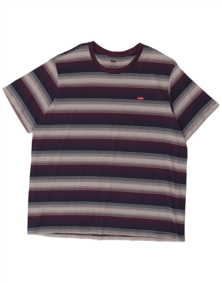Levi's Herren Standard T-Shirt Top XL Mehrfarbig gestreift aus Baumwolle