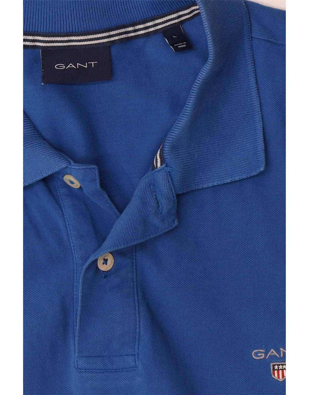 Gant Herren-Poloshirt, große blaue Baumwolle