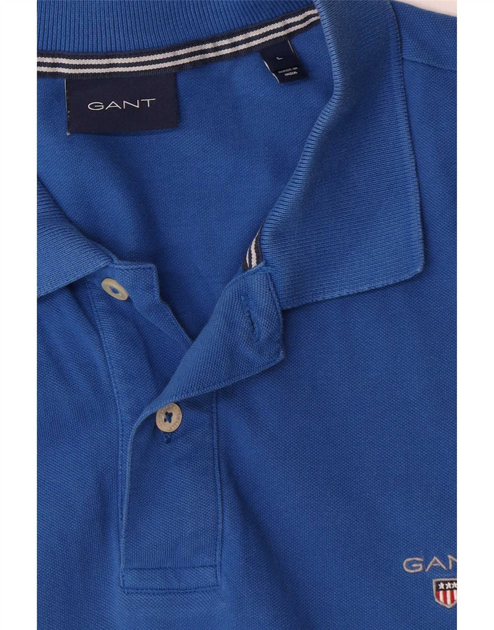 Gant Herren-Poloshirt, große blaue Baumwolle