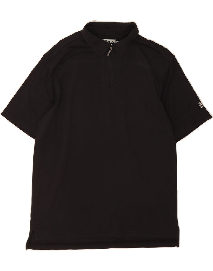 FILA Mens Polo Shirt Large Black Vintage Fila and Second-Hand Fila from Messina Hembry 