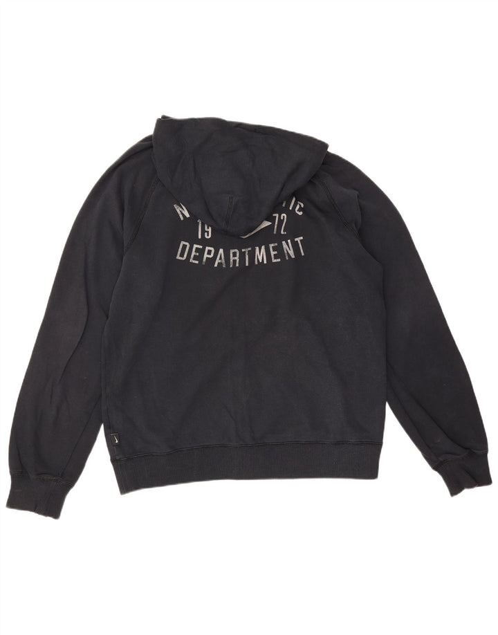 Nike Herren-Kapuzenpullover mit grafischem Reißverschluss, mittelmarineblaue Baumwolle