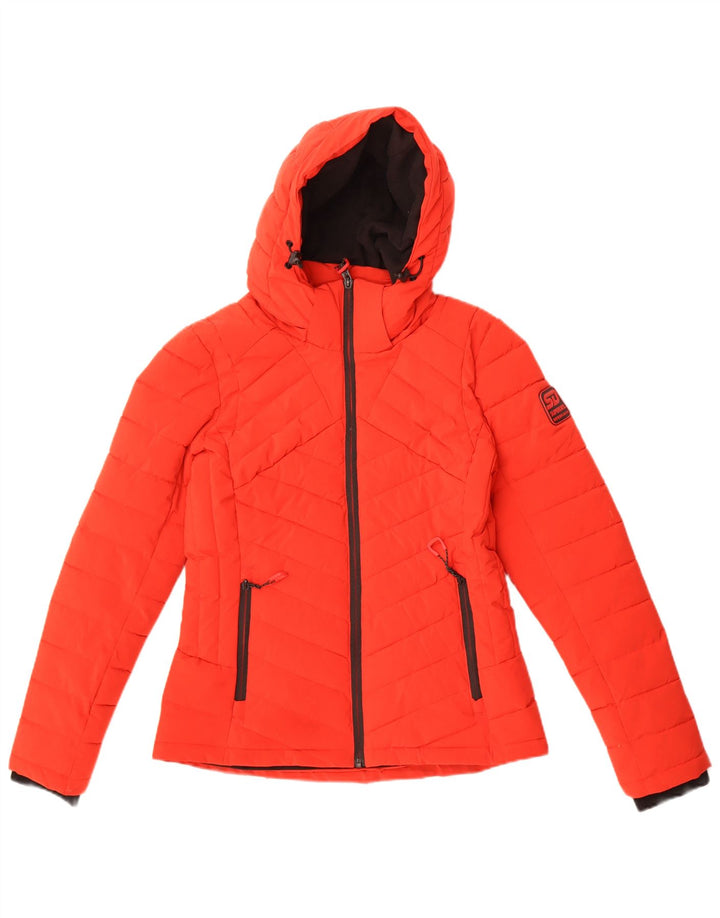Superdry Wattierte Damenjacke mit Kapuze, UK 8, Größe S, Rot, Polyester