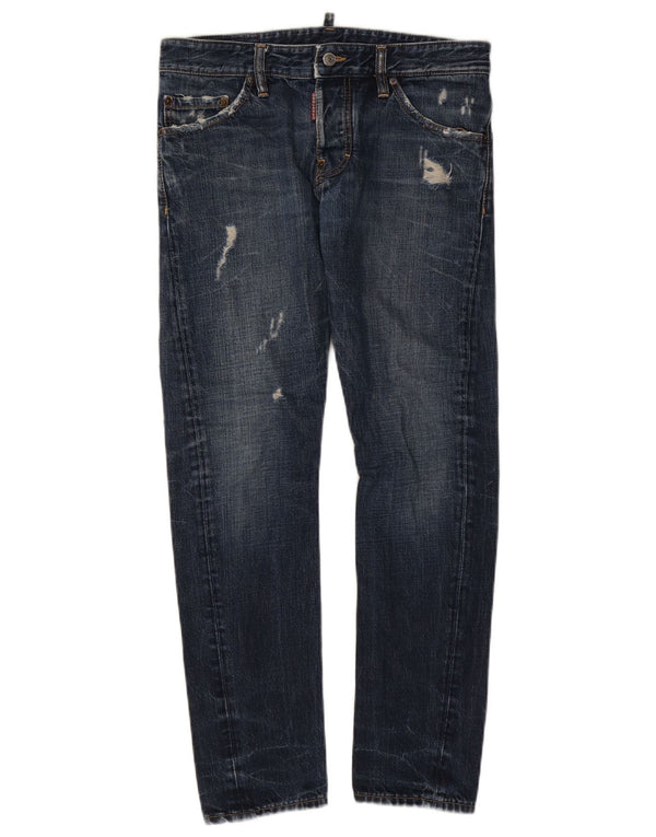 Dsquared Damen Distressed Slim Jeans IT 46 Large W32 L29 Blaue Baumwolle