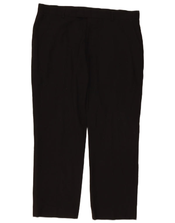 Marks & Spencer Herren-Anzughose mit maßgeschneiderter Passform, W38, L29, schwarzes Polyester