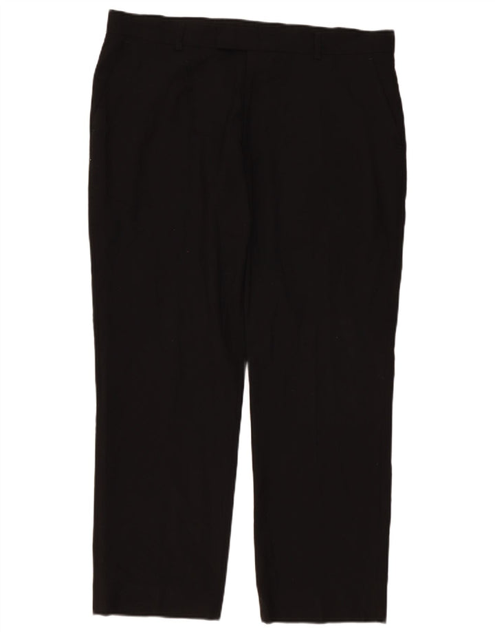 Marks & Spencer Herren-Anzughose mit maßgeschneiderter Passform, W38, L29, schwarzes Polyester
