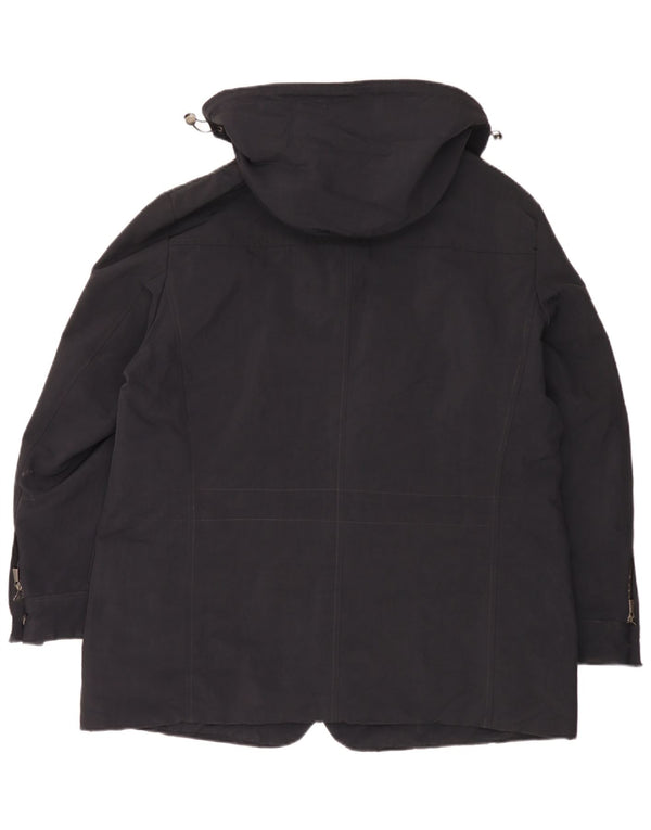 Trussardi Herren-Windbreakerjacke mit Kapuze IT 56 3XL Schwarz Polyamid