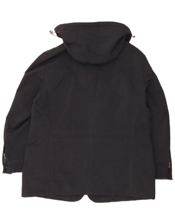 Trussardi Herren-Windbreakerjacke mit Kapuze IT 56 3XL Schwarz Polyamid