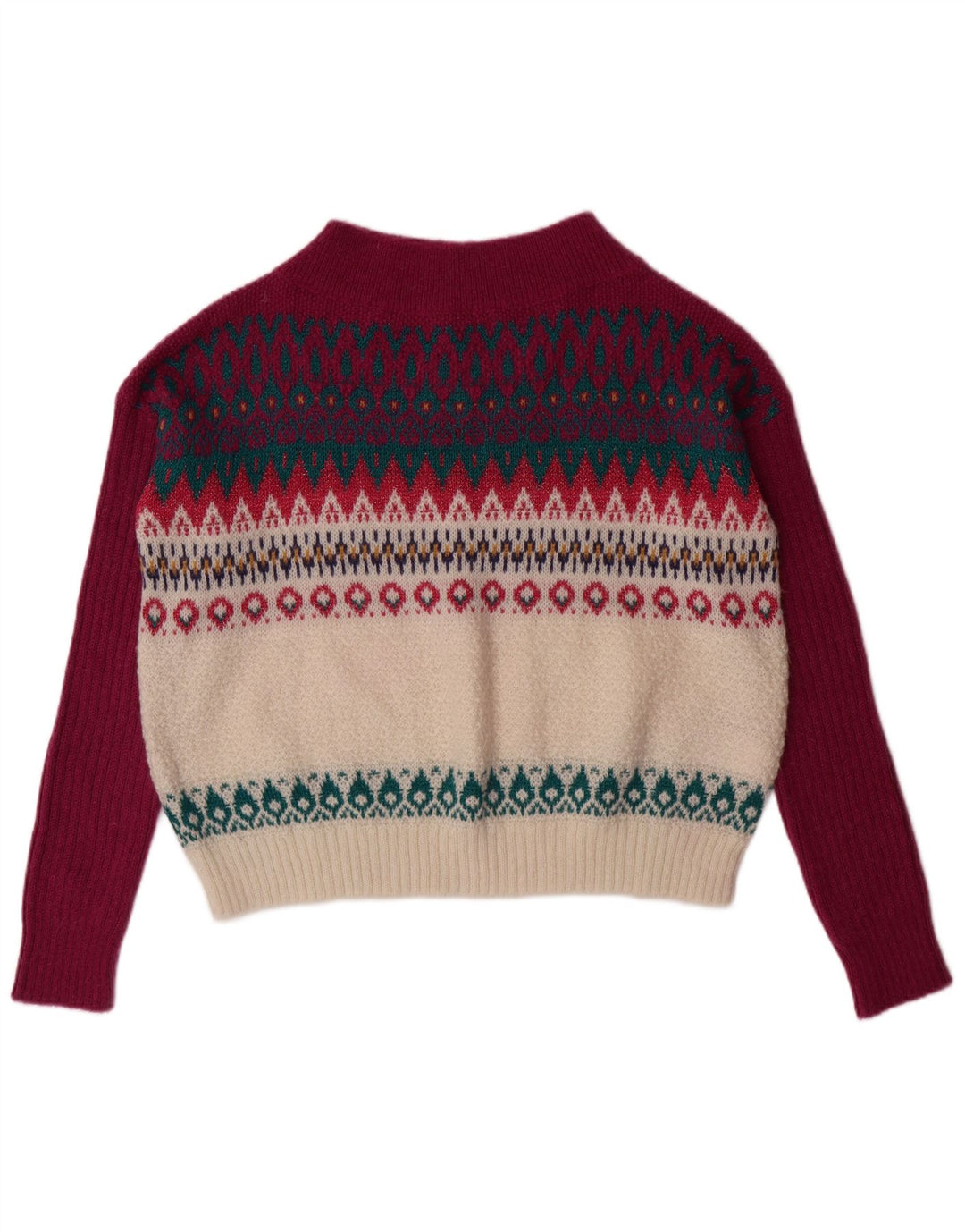 Benetton Damen-Pullover mit Rollkragen, Gr. 14, mittleres Burgunderrot, Acryl