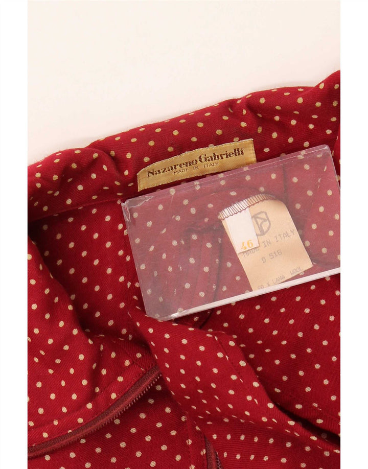 Nazareno Gabrielli Damen Pullovershirt IT 46 Große rot gefleckte Wolle