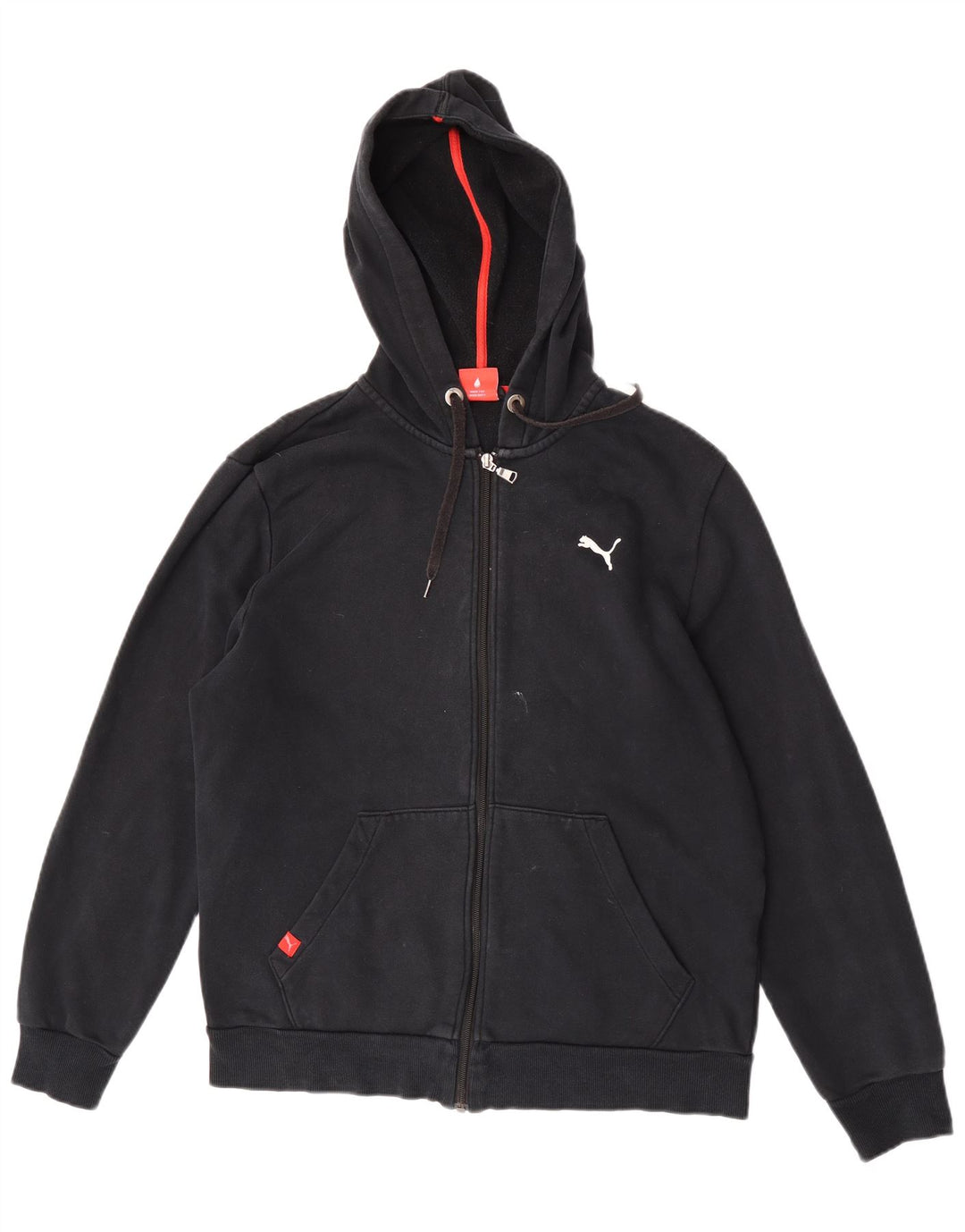 Puma Herren-Kapuzenpullover mit Reißverschluss, mittelschwarz, Baumwolle