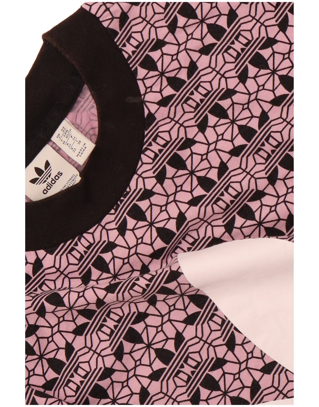 ADIDAS Damen Oversize Crop Graphic T-Shirt Top UK 6 XS Lila Baumwolle