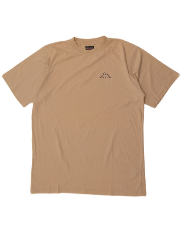 Kappa Mens T-Shirt Top Large Beige Cotton