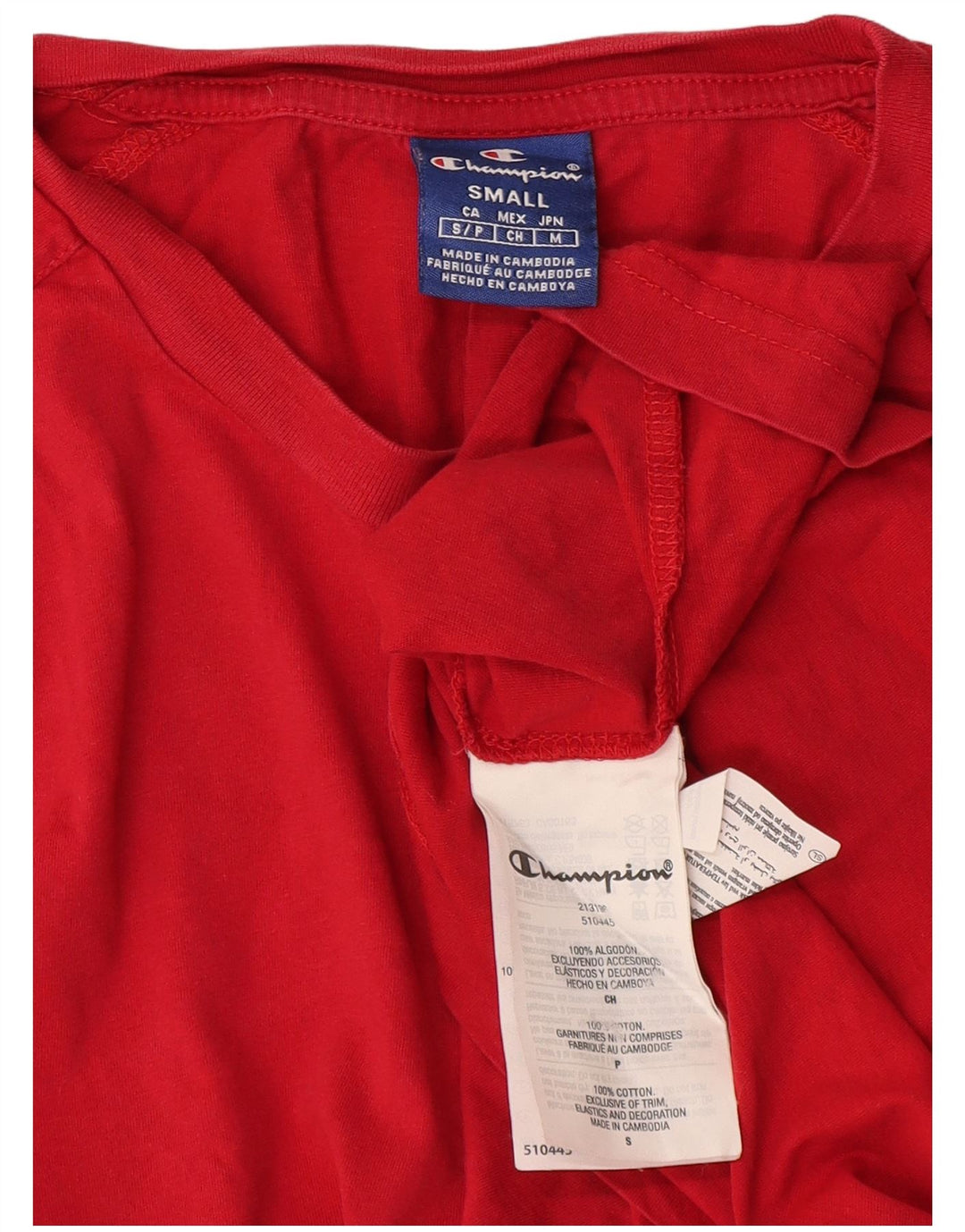 Champion Herren T-Shirt Top Small Rot Baumwolle