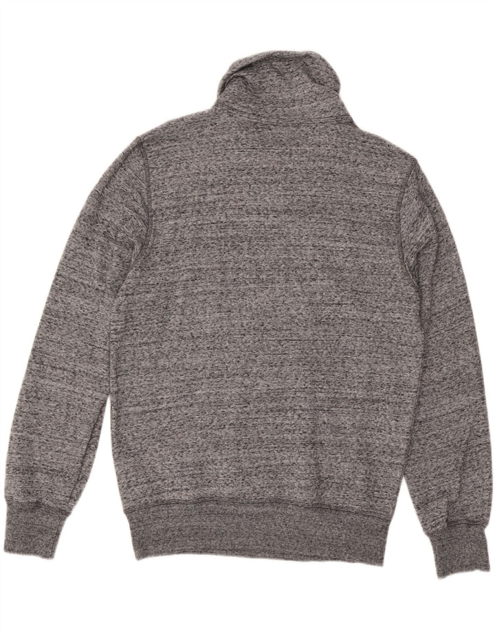 CHAMPION Mens Shawl Neck Sweatshirt Jumper Large Grey Flecked Cotton