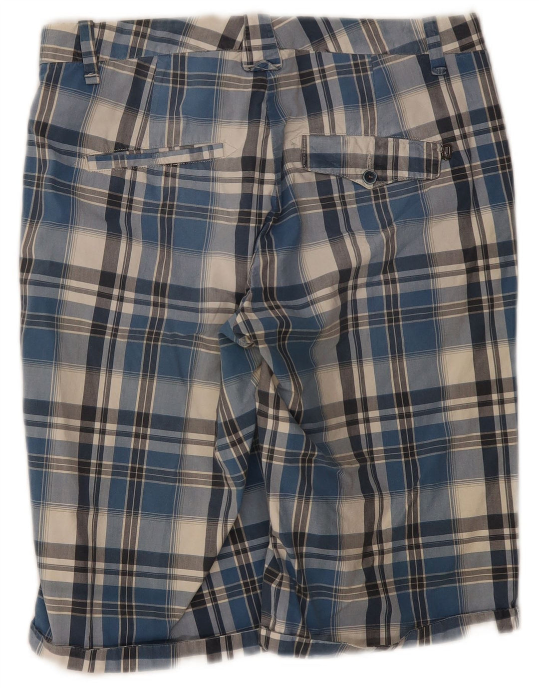 Dondup Herren Chinoshorts W33 Mittelblau kariert