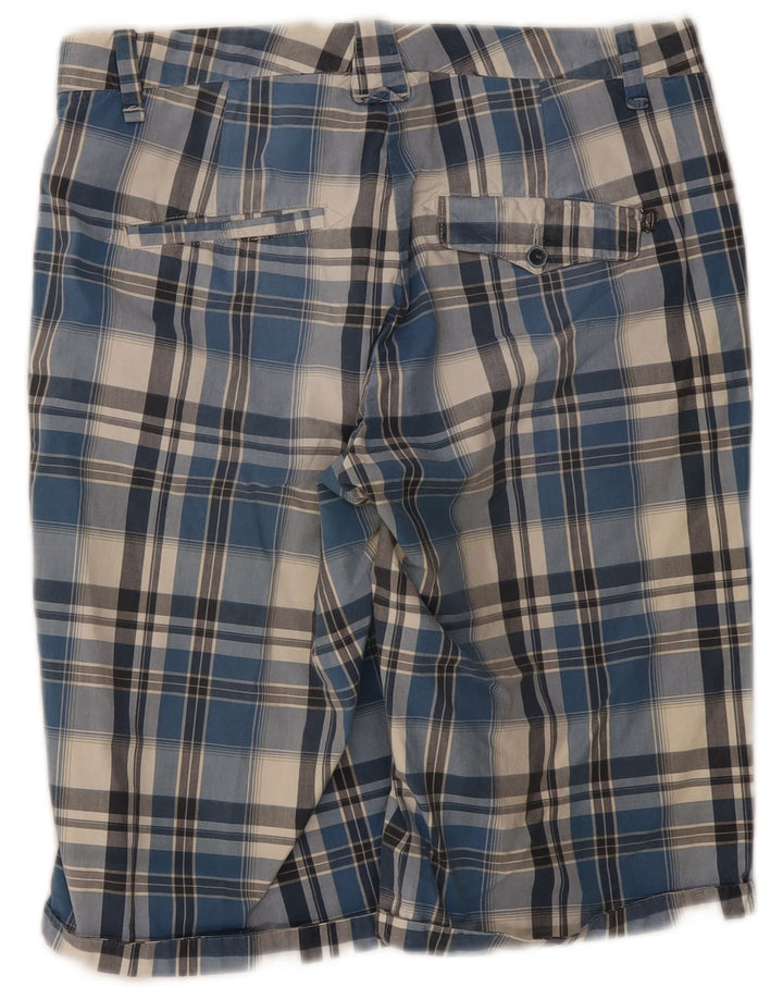 Dondup Herren Chinoshorts W33 Mittelblau kariert