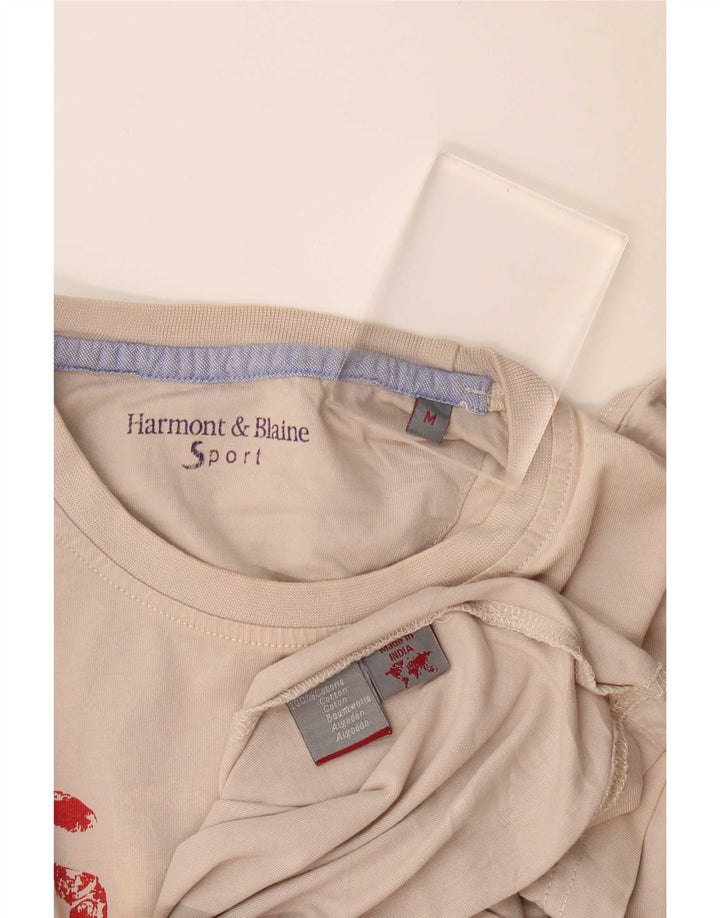 Harmont & Blaine Herren-T-Shirt mit Grafik, mittelweiße Baumwolle